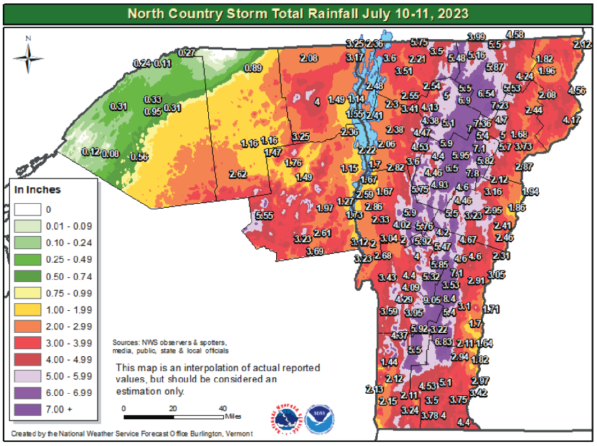 Vermont Storm Rainfall